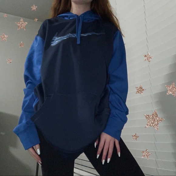 nike swoosh hoodie blue
